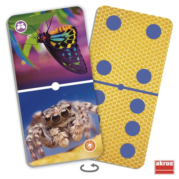 Natu-domino les insectes, domino reversible, classique ou image d'insecte 