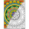 Tableau velours - Le Mandala Floral visuel semi remplis