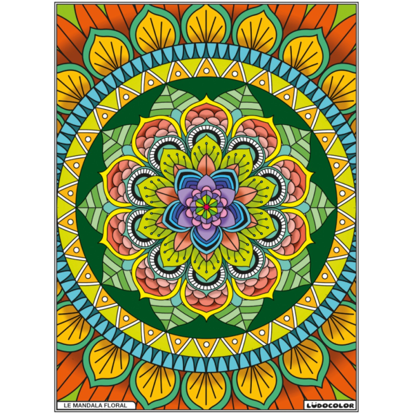 Tableau velours - Le Mandala Floral visuel remplis