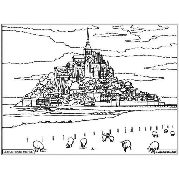 Tableau de velours - Le Mont Saint-Michel visuel noir et blanc