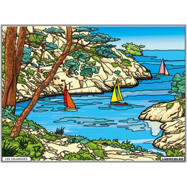 Tableau de velours - Les Calanques visuel remplis