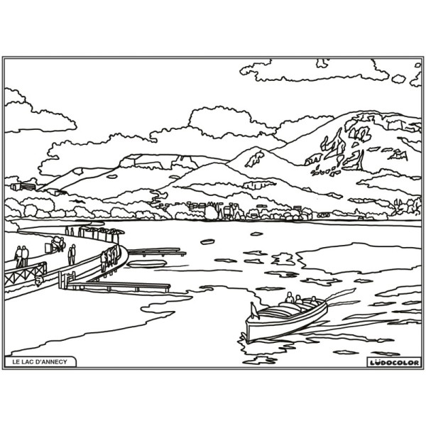 Tableau de velours - Le Lac d'Annecy visuel noir et blanc
