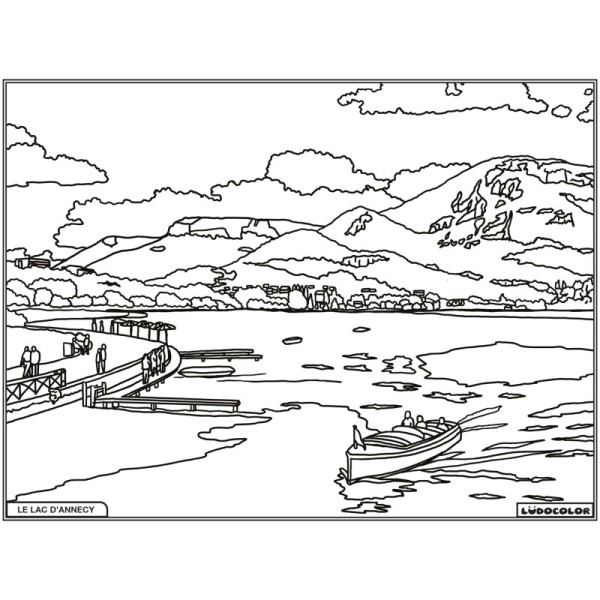 Tableau de velours - Le Lac d'Annecy visuel noir et blanc