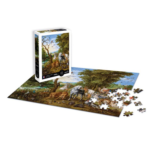 Entrée des animaux dans l'Arche de Noé de Jan Brueghel l'Ancien 1000p boite + puzzle