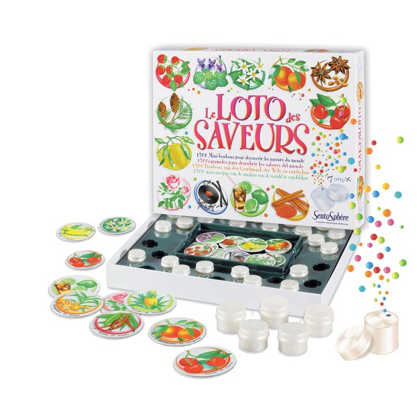 Loto des saveurs, boite du jeu et éléments