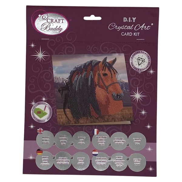 Kit broderie diamant 18x18cm, Cheval, Boite du jeu 