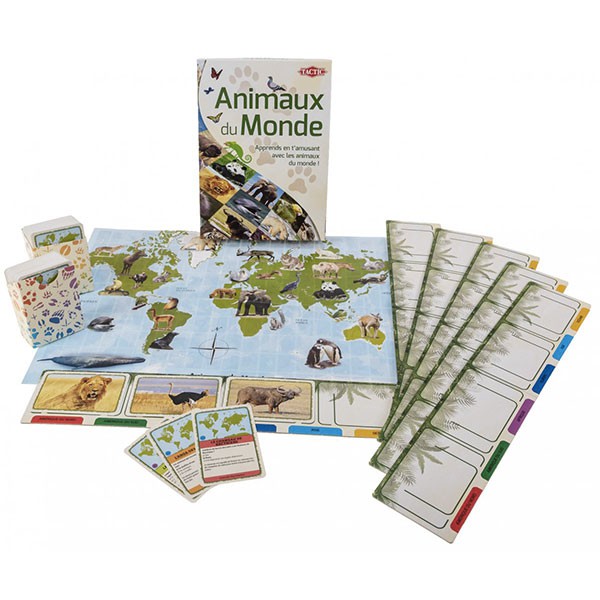 Animaux du monde boite du jeu + plateau + cartes